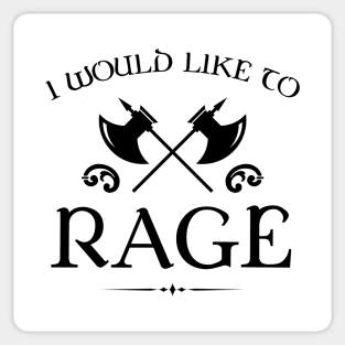 Barbarian I Would Like To Rage - RPG Sticker